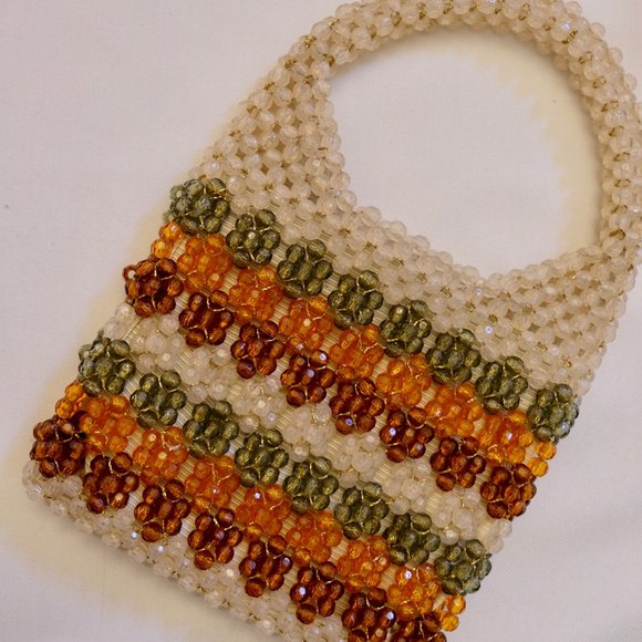 Vintage Orange and Cream Beaded Mini Purse ✨💎 - Picture 4 of 4